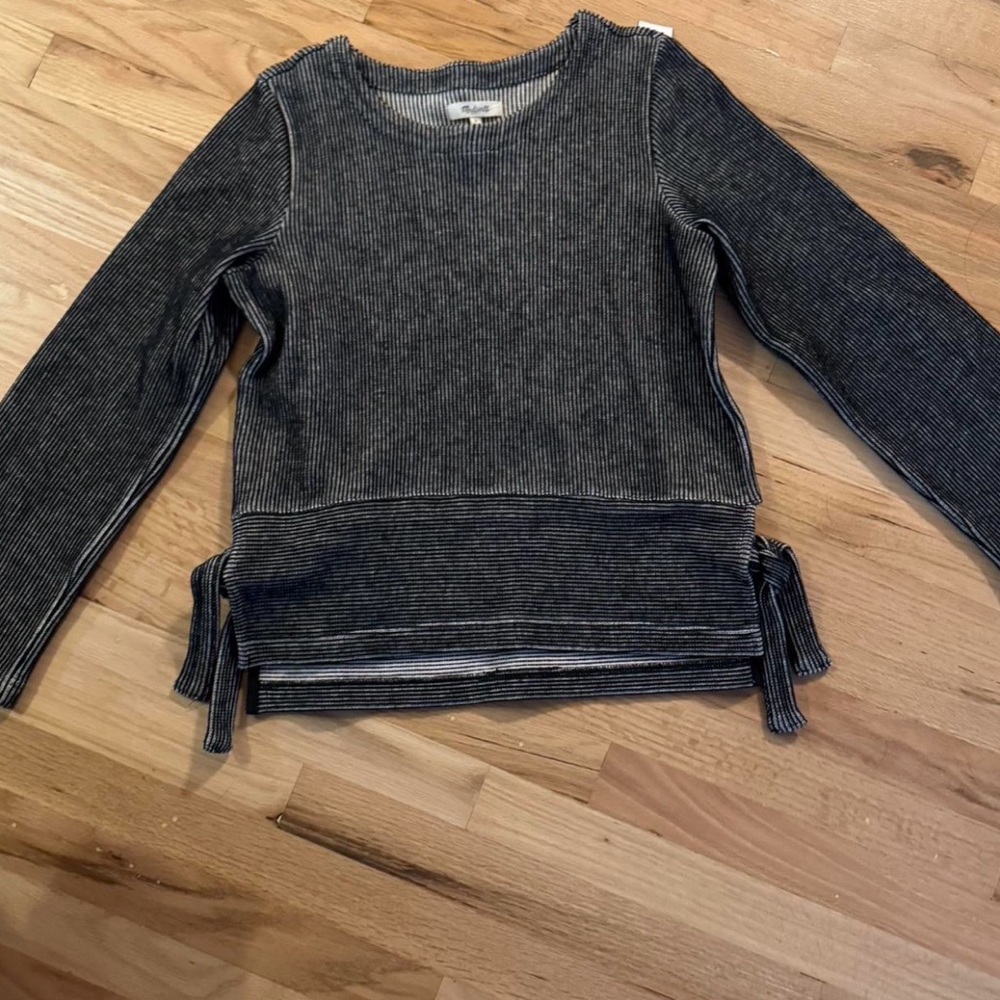 Madewell Black and White Striped Top